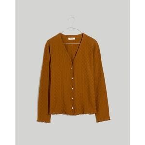 Madewell V-Neck Checkerboard Jacquard Cardigan - Fitted